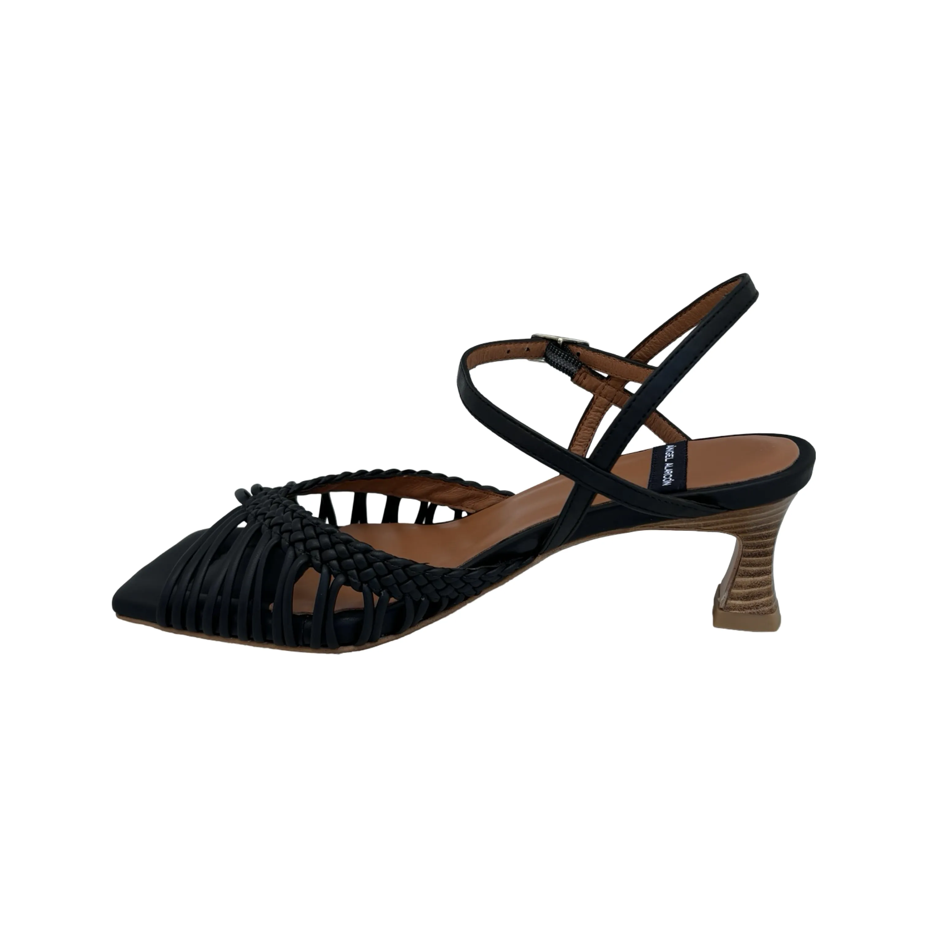 24076 Invar Ankle Strap Black Sandal