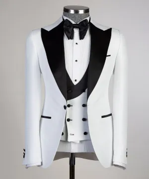 3 Piece White Tuxedo Jacket