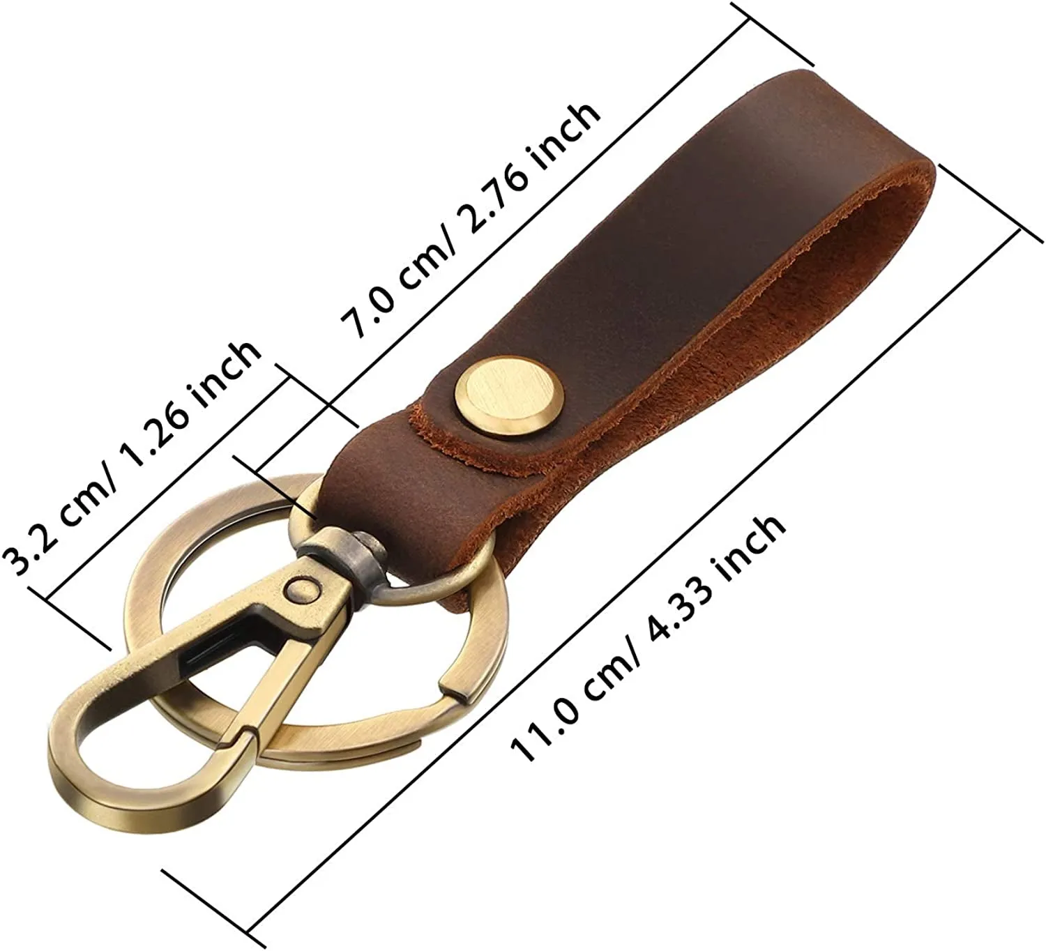 4 Pieces Leather Valet Keychain