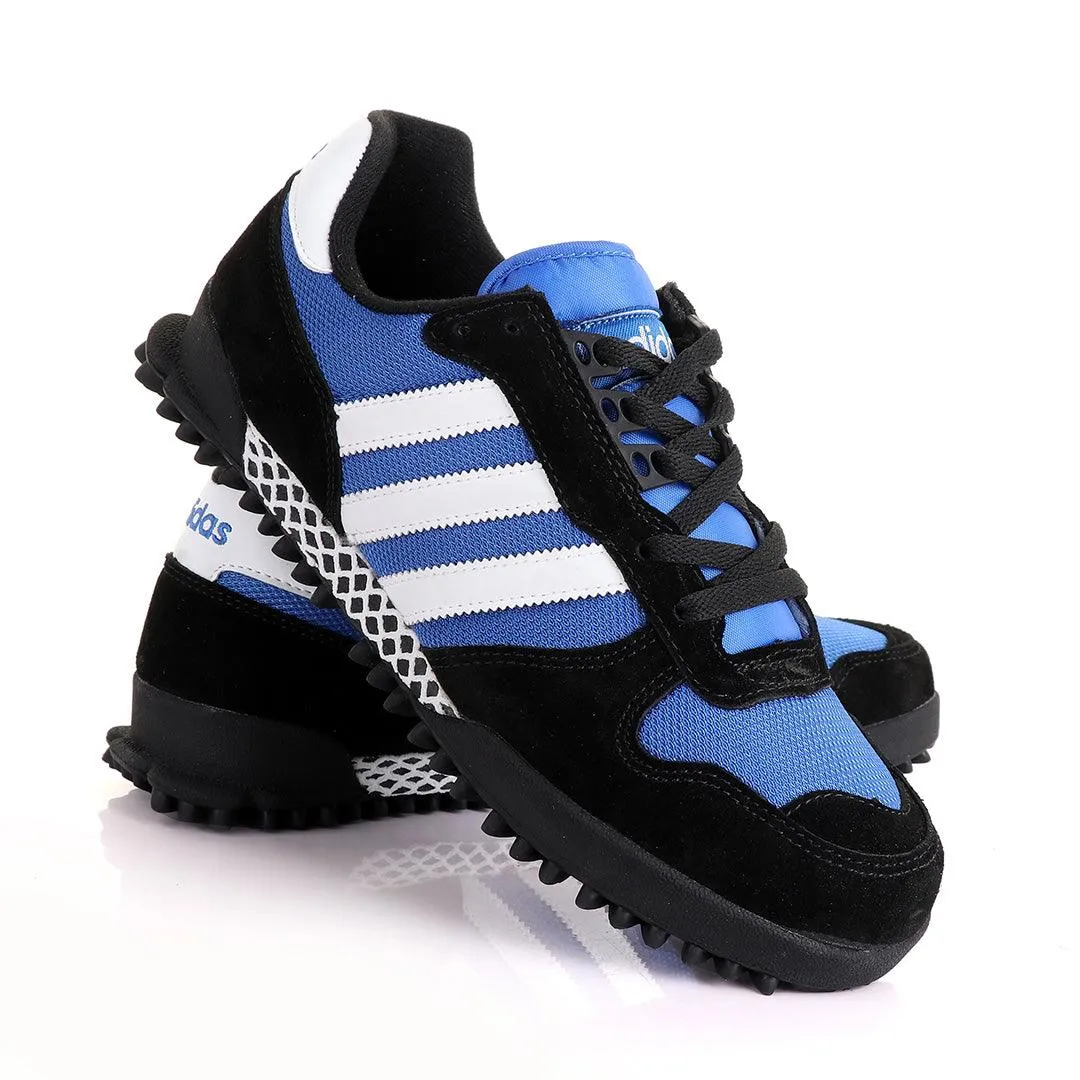 Ad Simplified Fabric Black And Royal Blue Sneakers