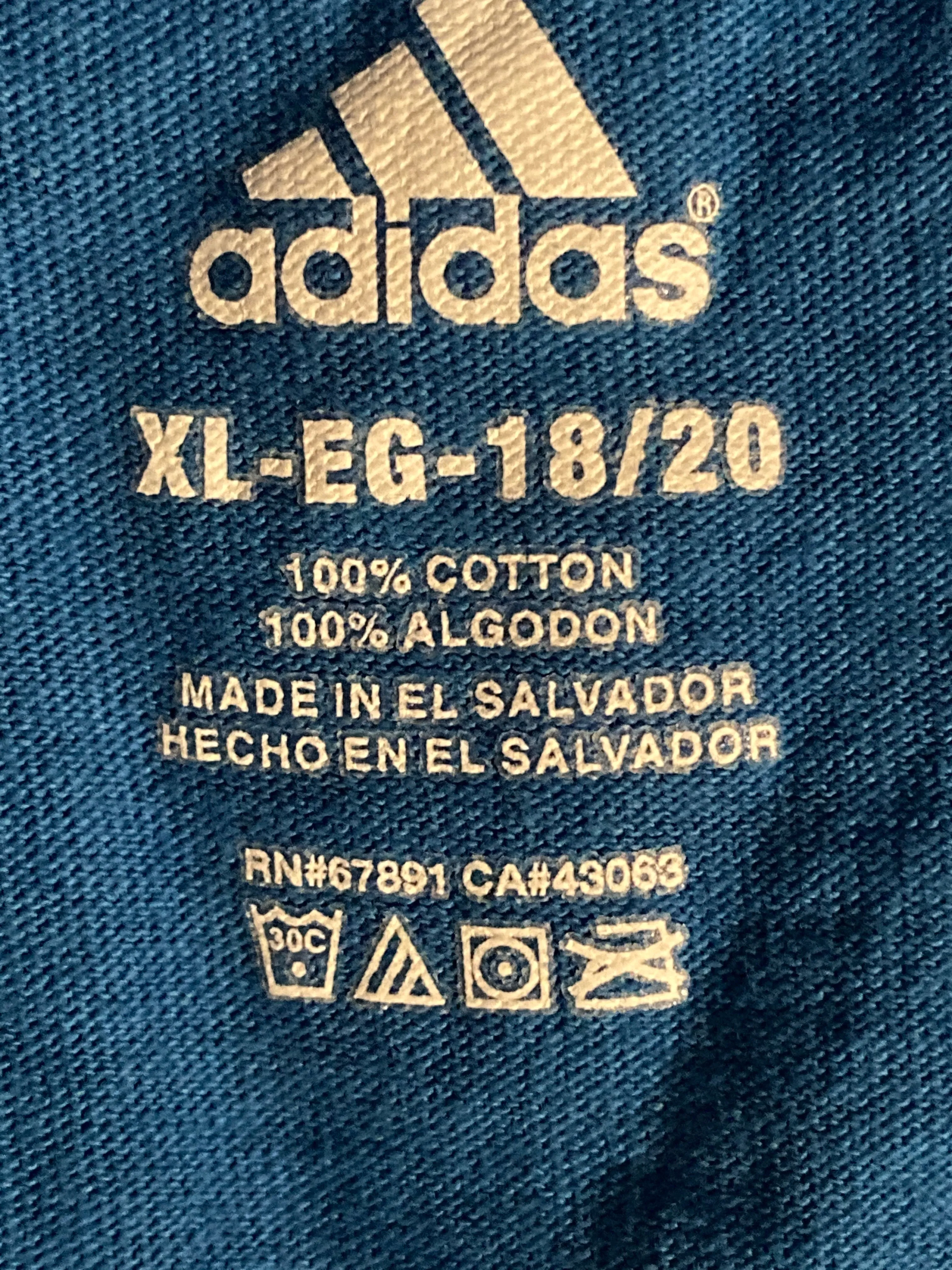 ADIDAS Graphic Print Kids Youth Unisex XL Extra Xtra Large Blue Shirt Tee Shirt