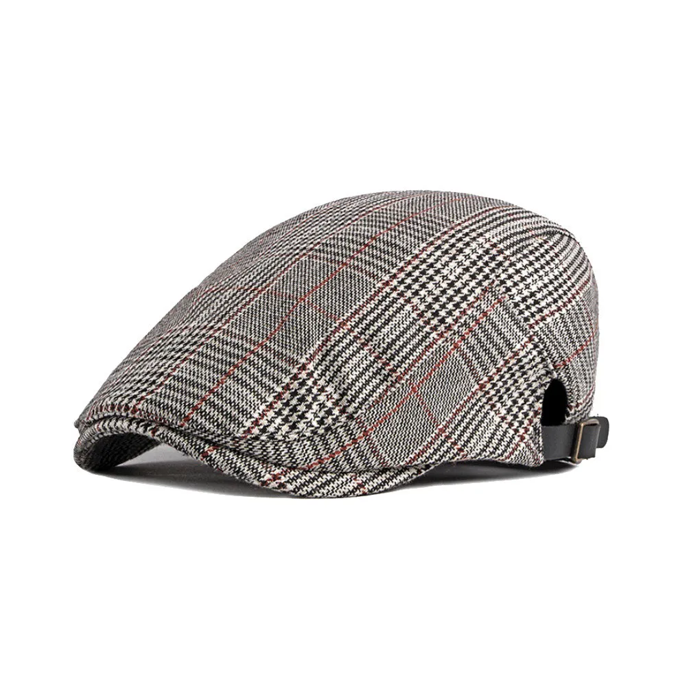 Adjustable Newsboy Hats Cotton Tweed Ivy Flat Cap Irish Cabbie Gatsby Golf YZ30108