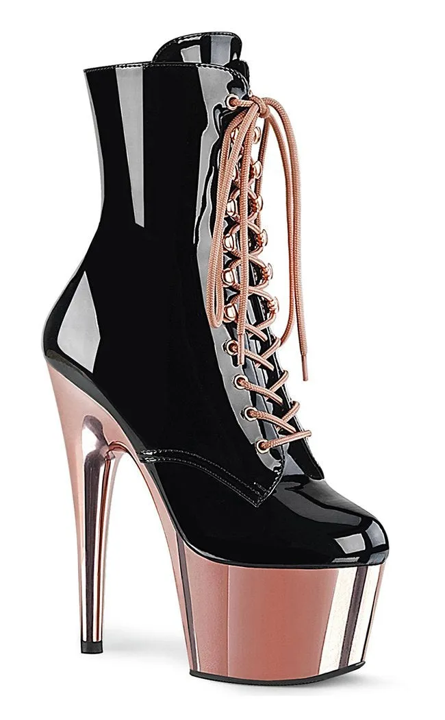 ADORE-1020 Black & Rose Gold Ankle Boots