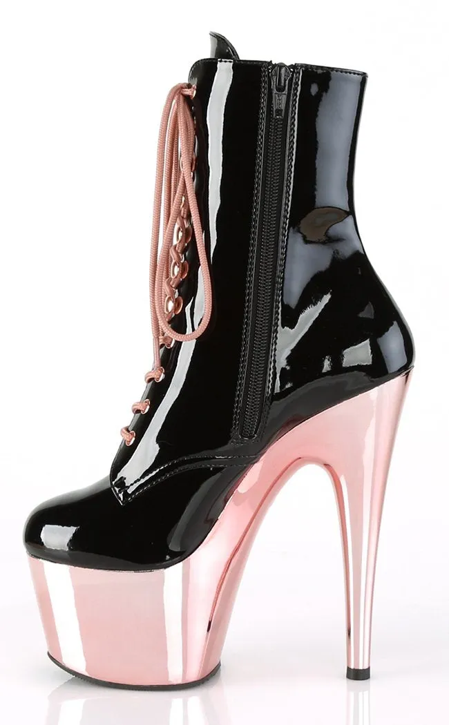 ADORE-1020 Black & Rose Gold Ankle Boots