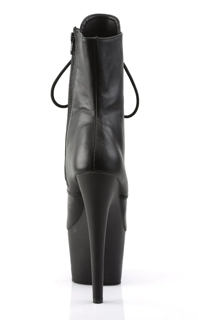 ADORE-1020 Black Leather Ankle Boots