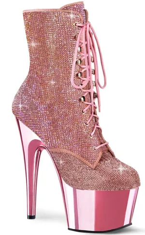 ADORE-1020CHRS Pink Chrome & Rhinestone Boots