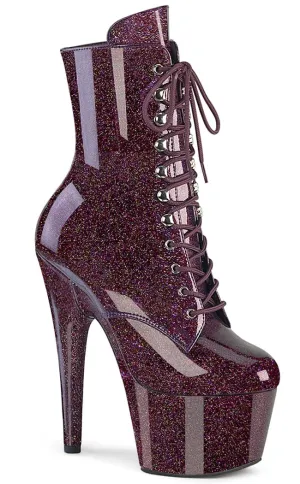 ADORE-1020GP Eggplant Glitter Ankle Boots