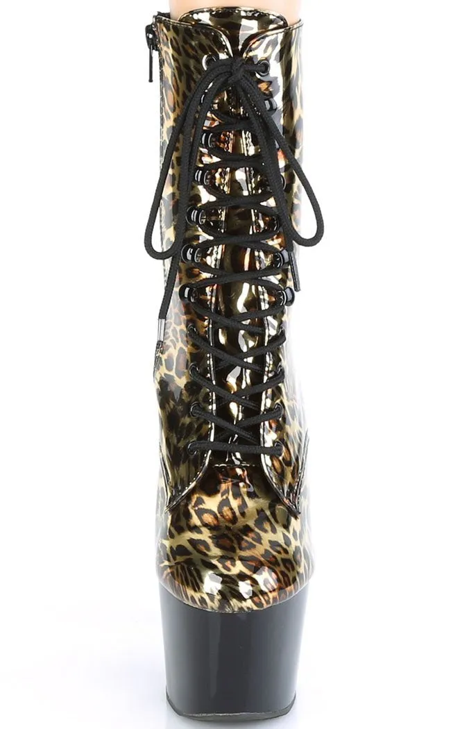 ADORE-1020LP Gold Metallic Leopard Ankle Boots