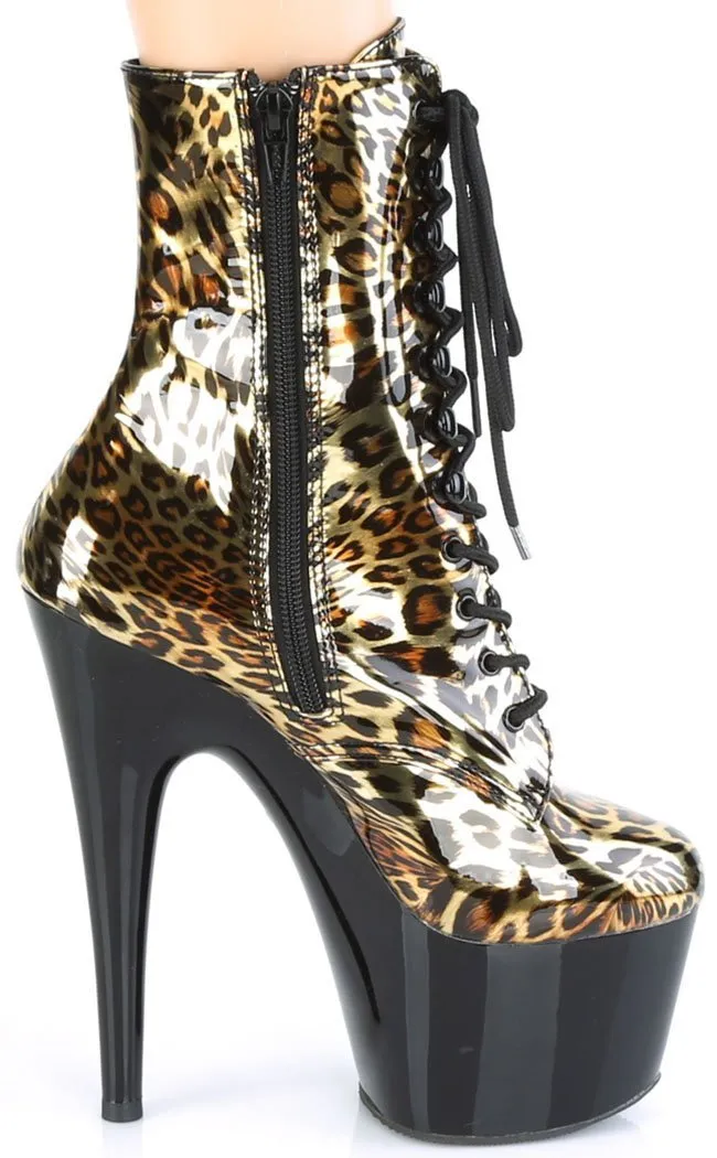 ADORE-1020LP Gold Metallic Leopard Ankle Boots