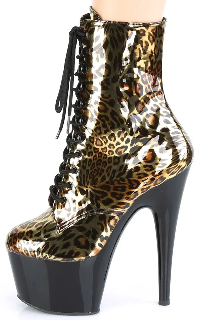 ADORE-1020LP Gold Metallic Leopard Ankle Boots