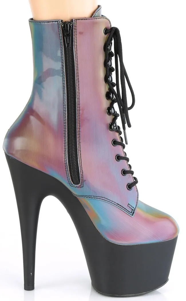 ADORE-1020REFL Rainbow Reflective Ankle Boots