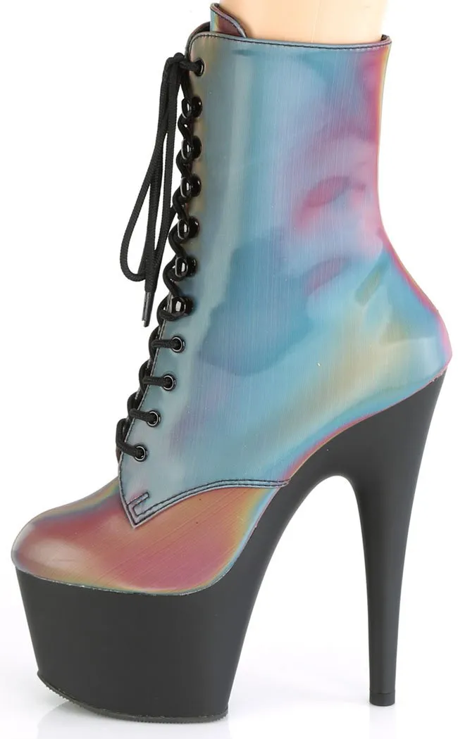 ADORE-1020REFL Rainbow Reflective Ankle Boots