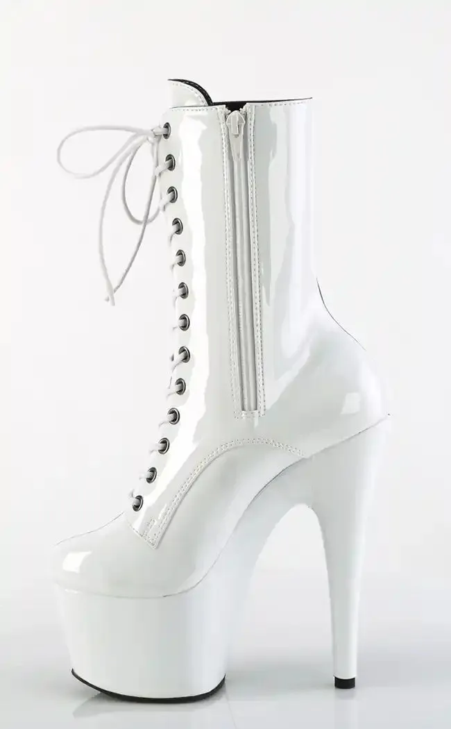 ADORE-1040TT Black & White Patent Boots