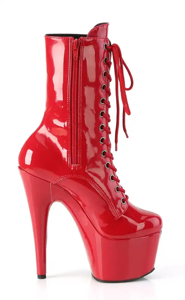 ADORE-1040TT Red & Black Patent Boots