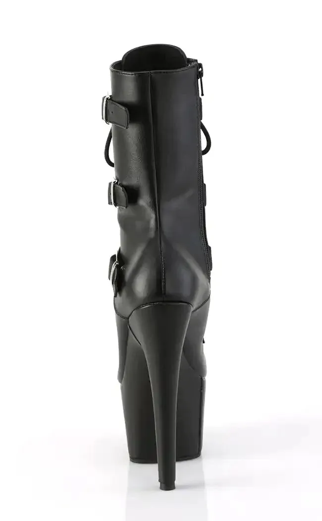 ADORE-1043 Black Vegan Leather Boots [In Stock]