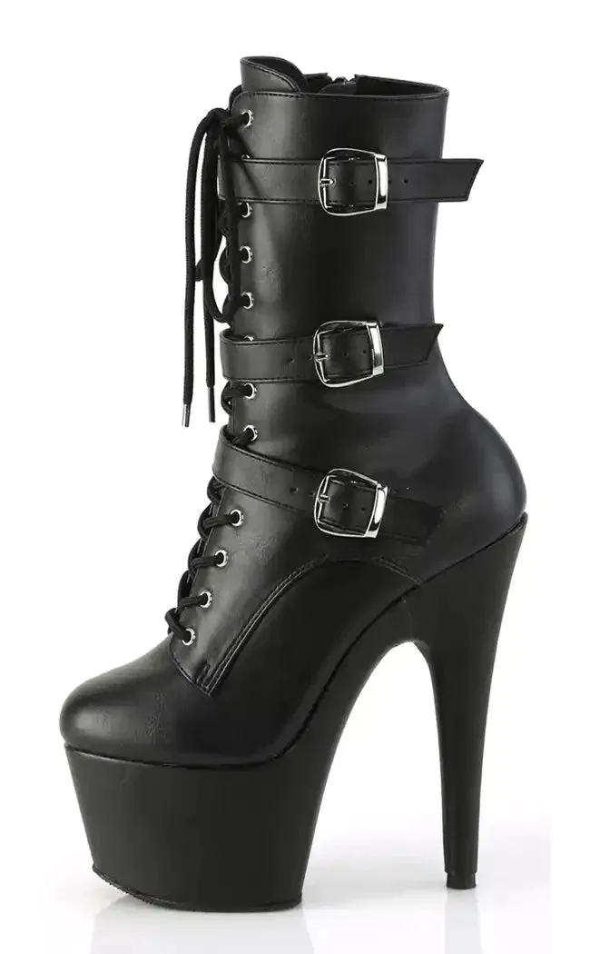 ADORE-1043 Black Vegan Leather Boots [In Stock]