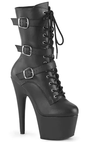 ADORE-1043 Black Vegan Leather Boots [In Stock]