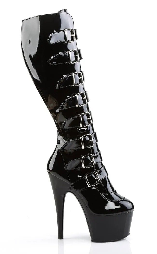 ADORE-2043 Black Patent Knee Boots