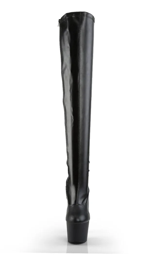 ADORE-3000 Black Vegan Leather Thigh Boots