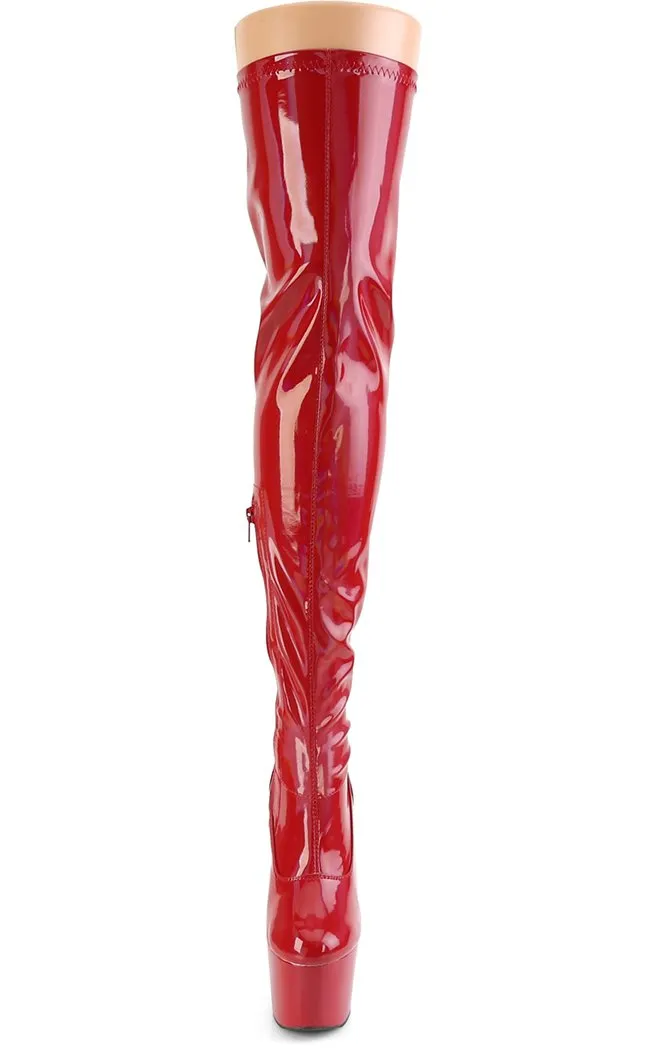 ADORE-3000HWR Red Holo Thigh High Boots