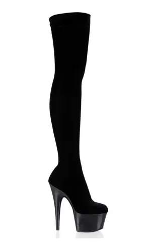 ADORE-3002 Black Velvet Thigh High Boots