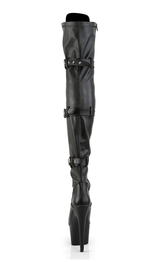 ADORE-3028 Black Vegan Leather Thigh High Boots