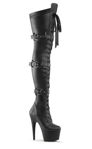 ADORE-3028 Black Vegan Leather Thigh High Boots