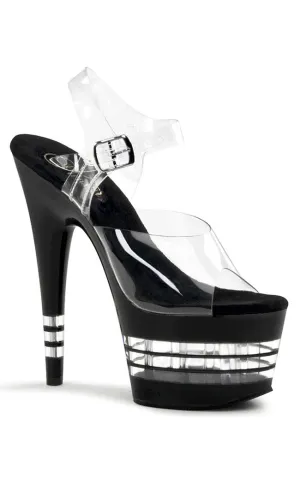 ADORE-708LN Clear & Black Heels