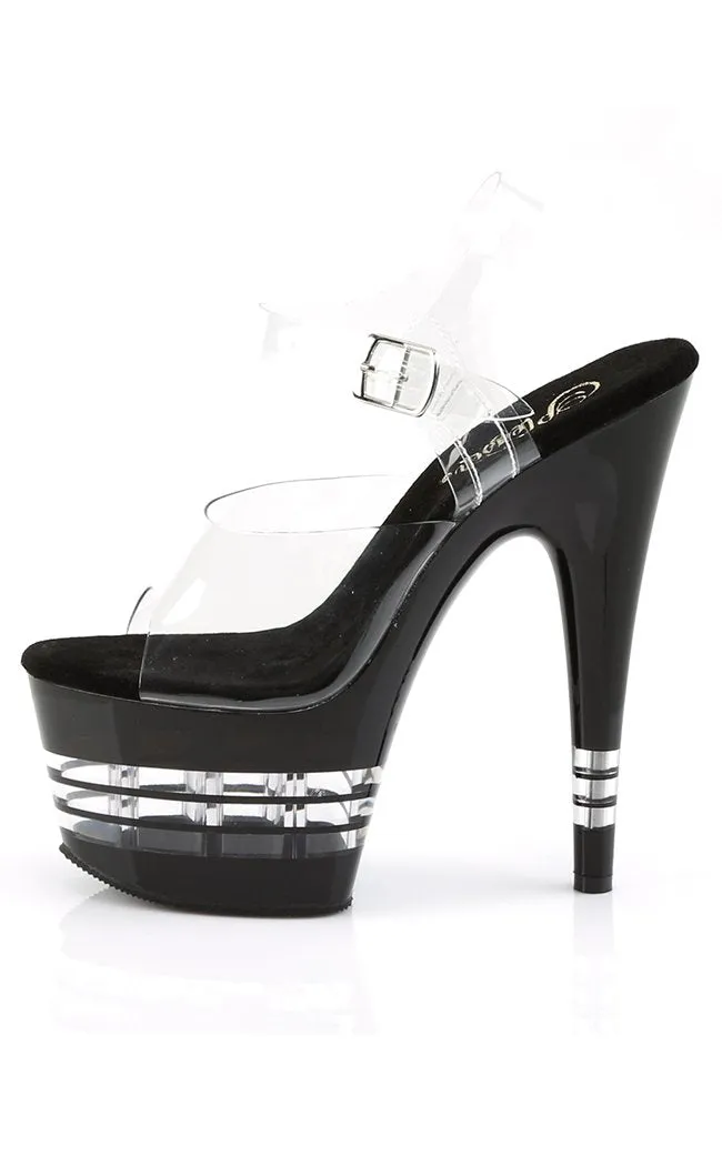 ADORE-708LN Clear & Black Heels