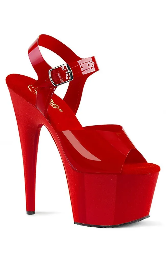 ADORE-708N Red Jelly-Like Platform Heels