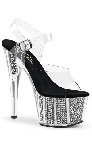 ADORE-708SRS Clear & Black Platform Heels