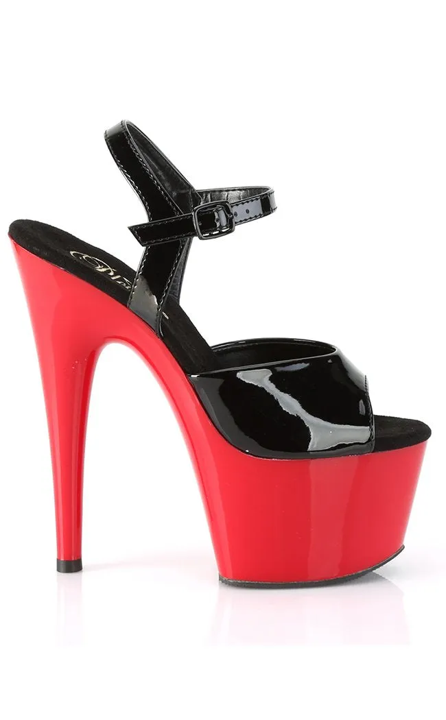 ADORE-709 Black & Red Patent Heels