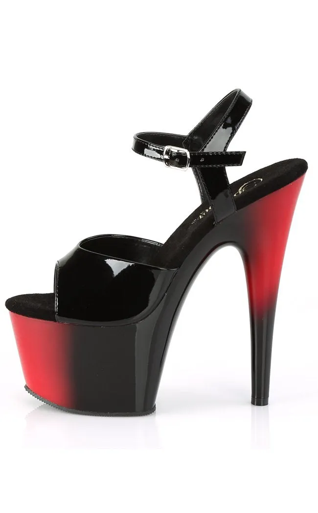 ADORE-709BR Red & Black Ombre Heels