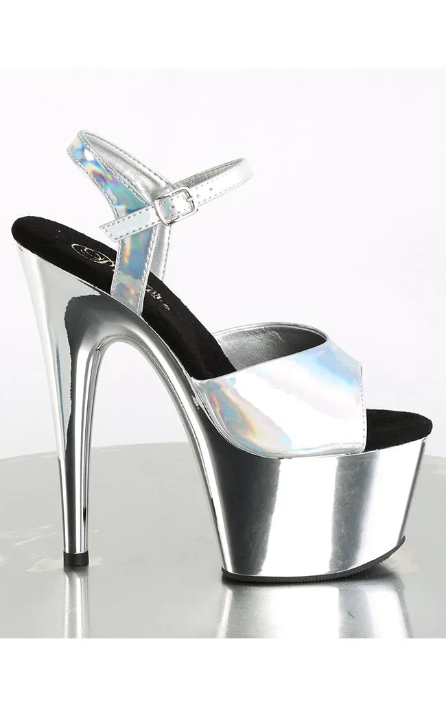 ADORE-709HGCH Silver Hologram & Chrome Heels