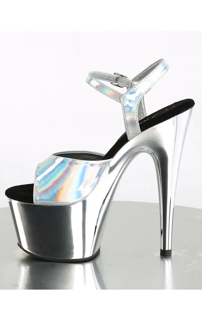 ADORE-709HGCH Silver Hologram & Chrome Heels