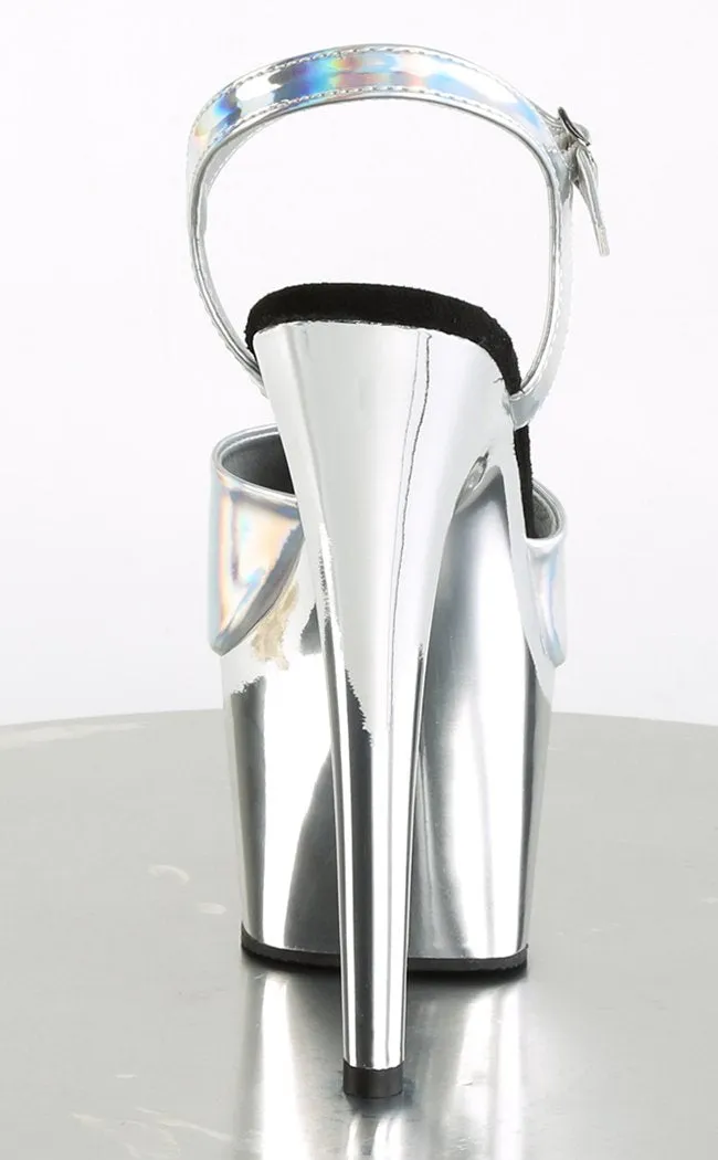 ADORE-709HGCH Silver Hologram & Chrome Heels