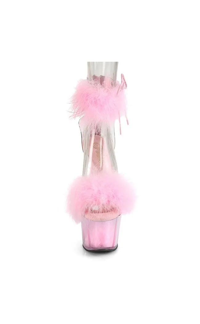 ADORE-724F Baby Pink Fluffy Heels [In Stock]