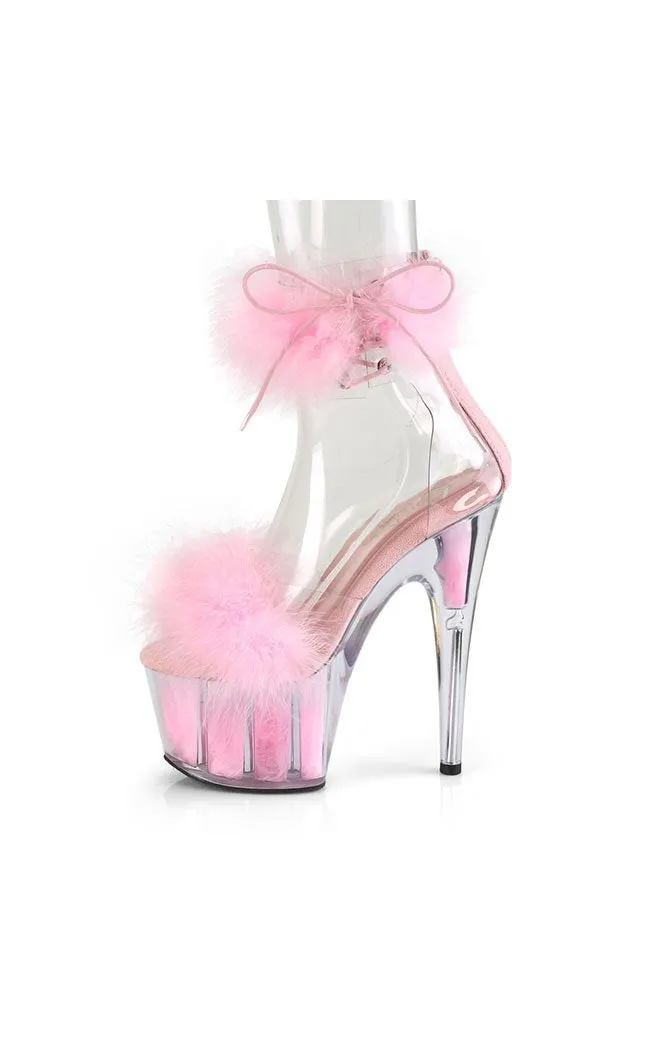 ADORE-724F Baby Pink Fluffy Heels [In Stock]