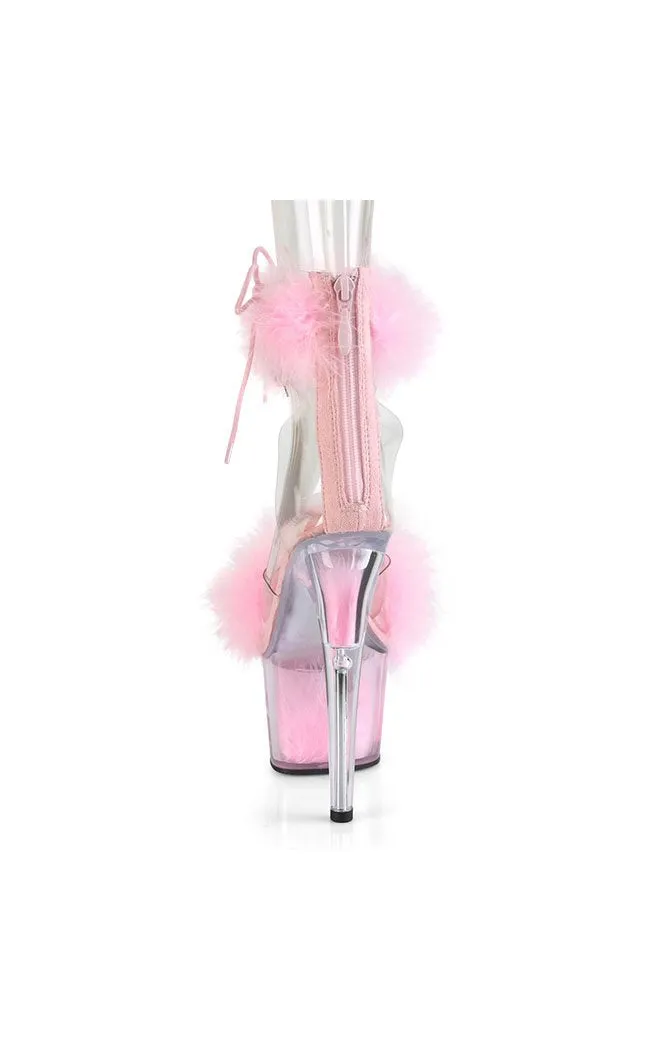 ADORE-724F Baby Pink Fluffy Heels [In Stock]