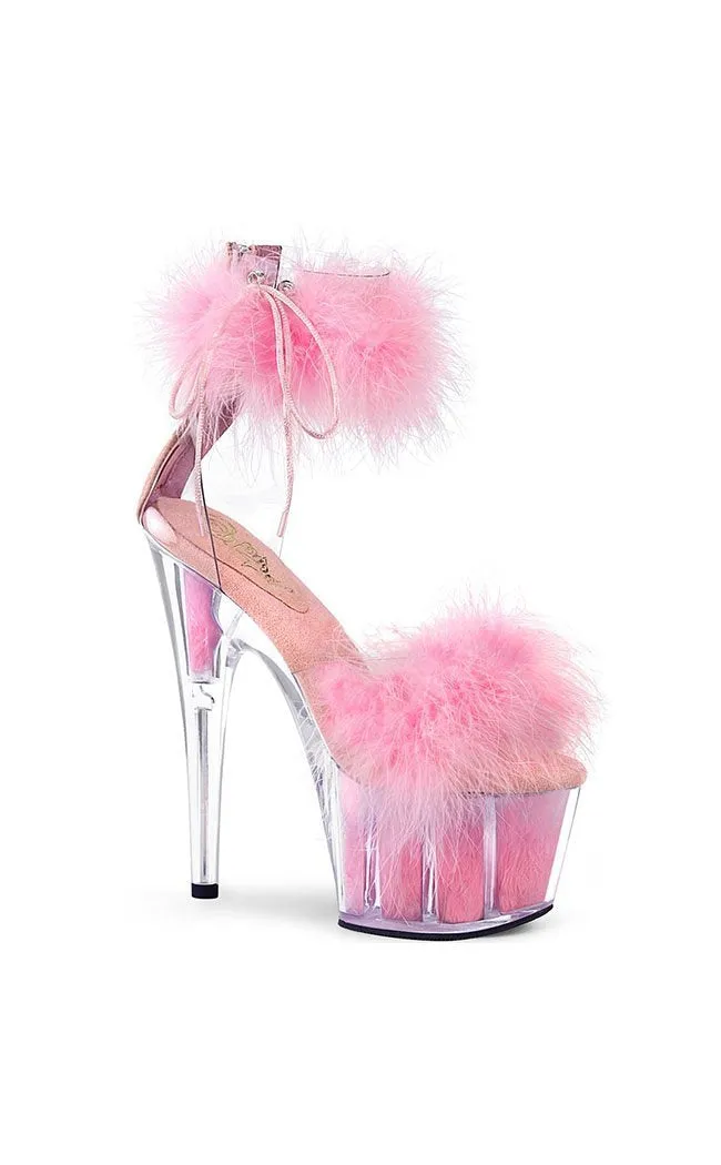 ADORE-724F Baby Pink Fluffy Heels [In Stock]