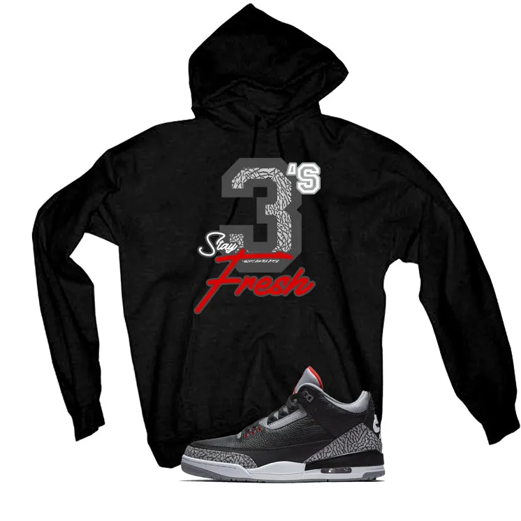 Air Jordan 3 Black Cement Black T-Shirt (Stay Fresh)| illcurrency