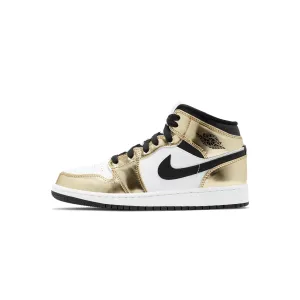 Air Jordan Youth Jordan 1 Mid SE 'Metallic Gold' Shoes