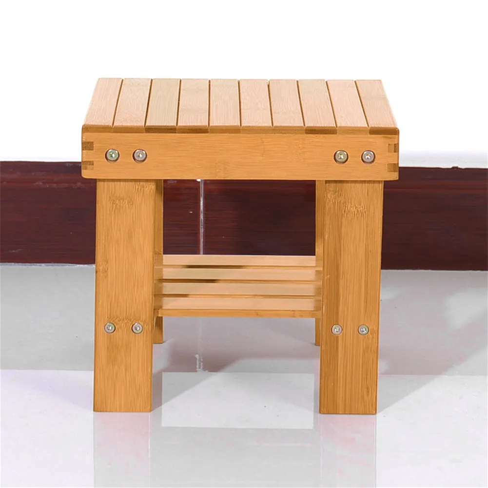 ALICIAN Children Stool Step Stool for Kids Household Seat Wood Color