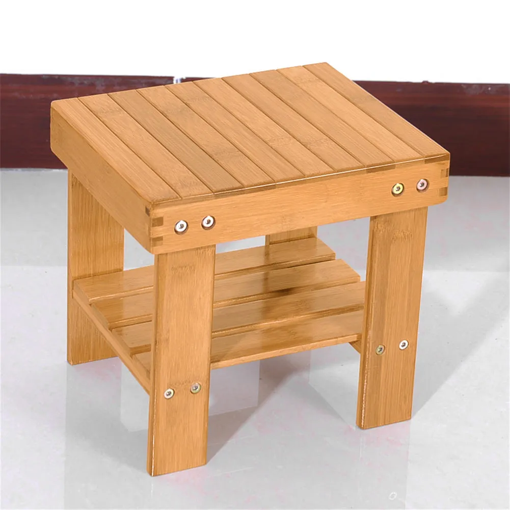 ALICIAN Children Stool Step Stool for Kids Household Seat Wood Color