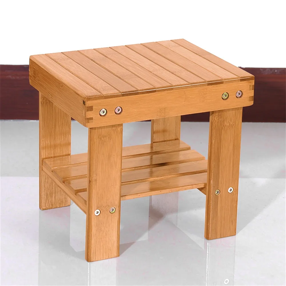 ALICIAN Children Stool Step Stool for Kids Household Seat Wood Color