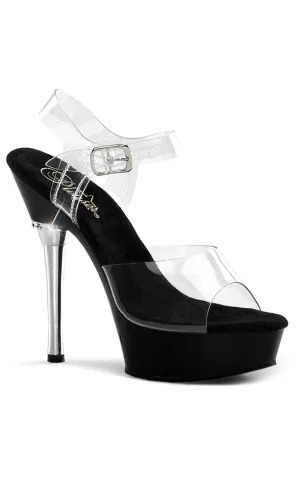 ALLURE-608 Clear & Black Platform Heels