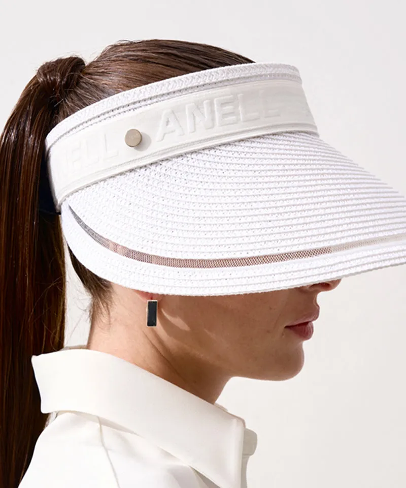 Anell Golf Airy Raffia Visor - White