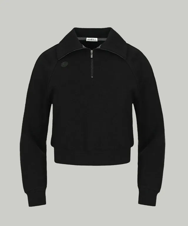 Anell Golf  Airy Round Half Zip-Up - Black