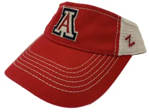 Arizona Wildcats Zephyr Red Beige Mesh Adjustable Strap Golf Visor Hat Cap