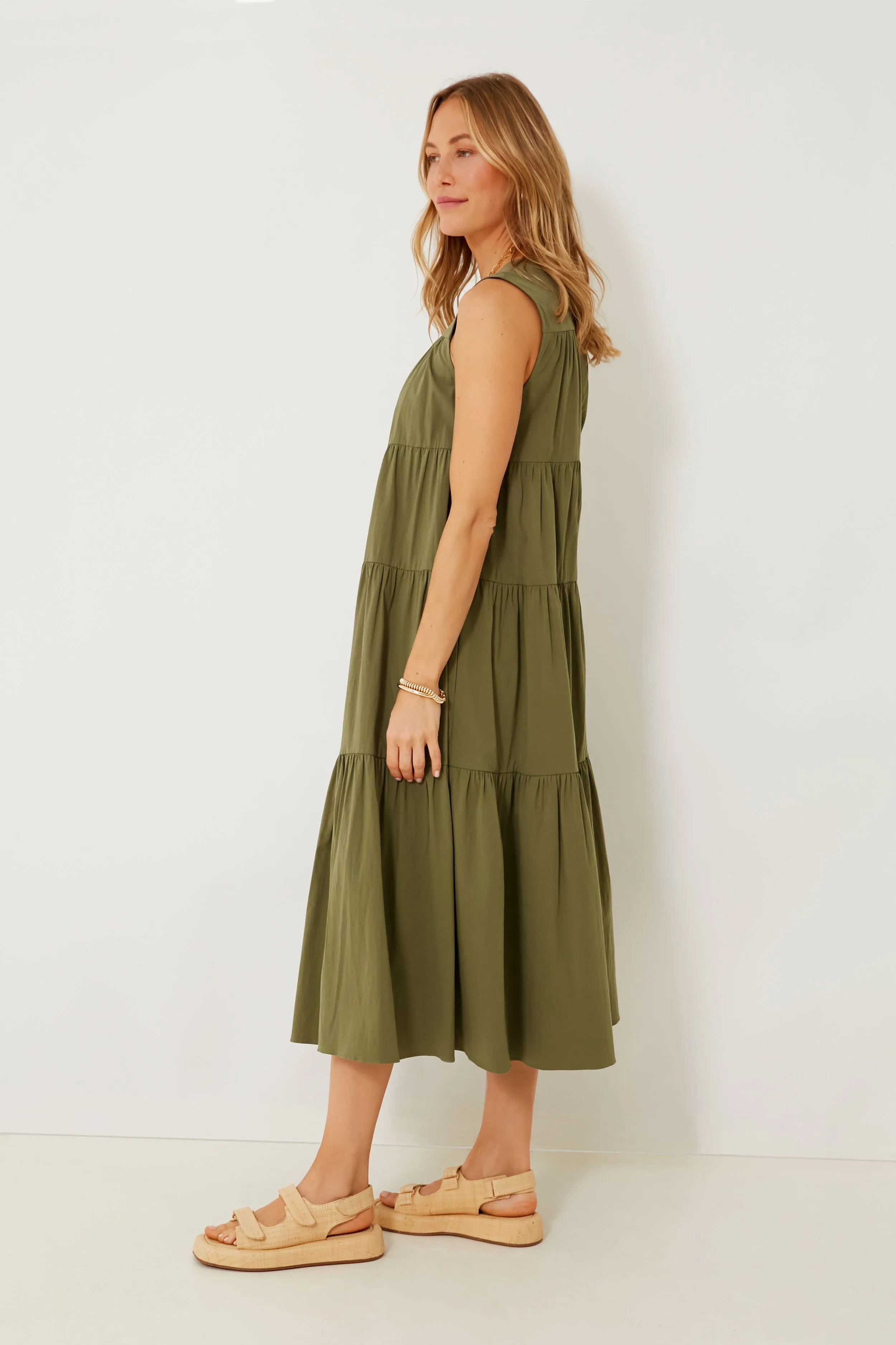 Army Green Carmen Dress